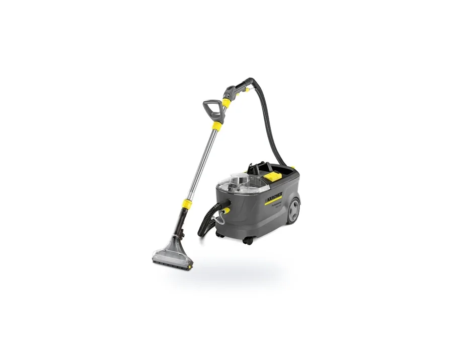 A carpet extraction unit with a hand wand and hose, photographed against a white background.